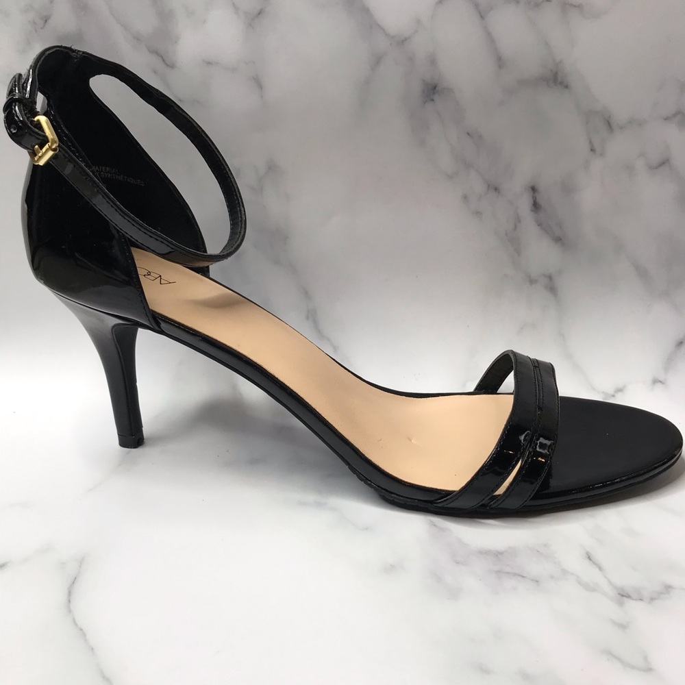 Black patent faux leather ABOUND strappy sandal
